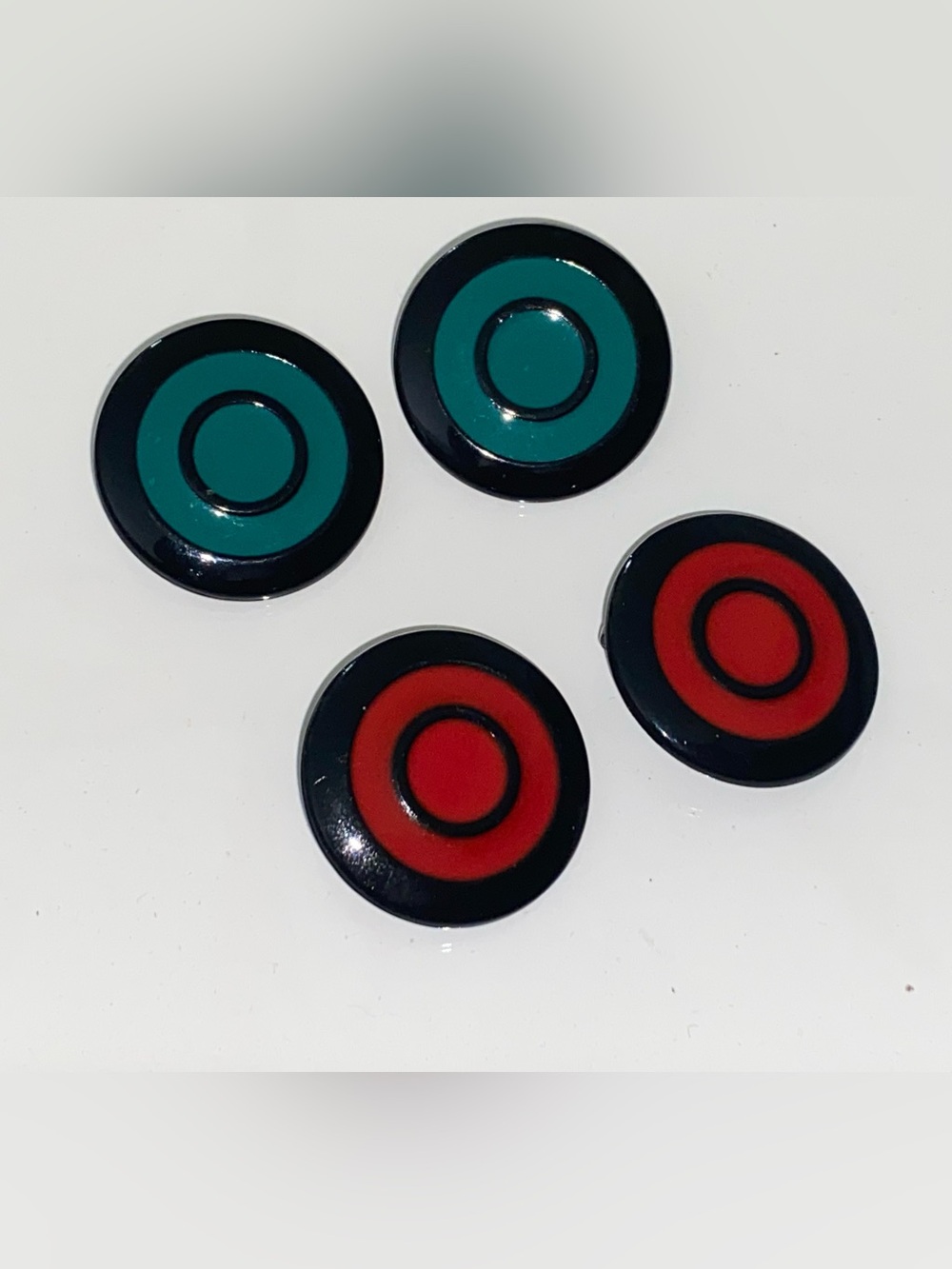 Retro Target Circle Enamel Earrings Clip Ons +A Mystery Pair 😊